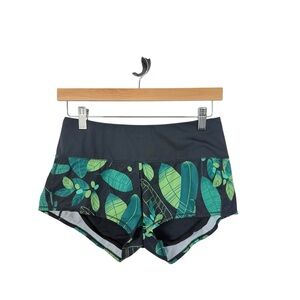 Oiselle Women’s Special Edition Roga Running Shorts Botanical Leaf Print Size 2